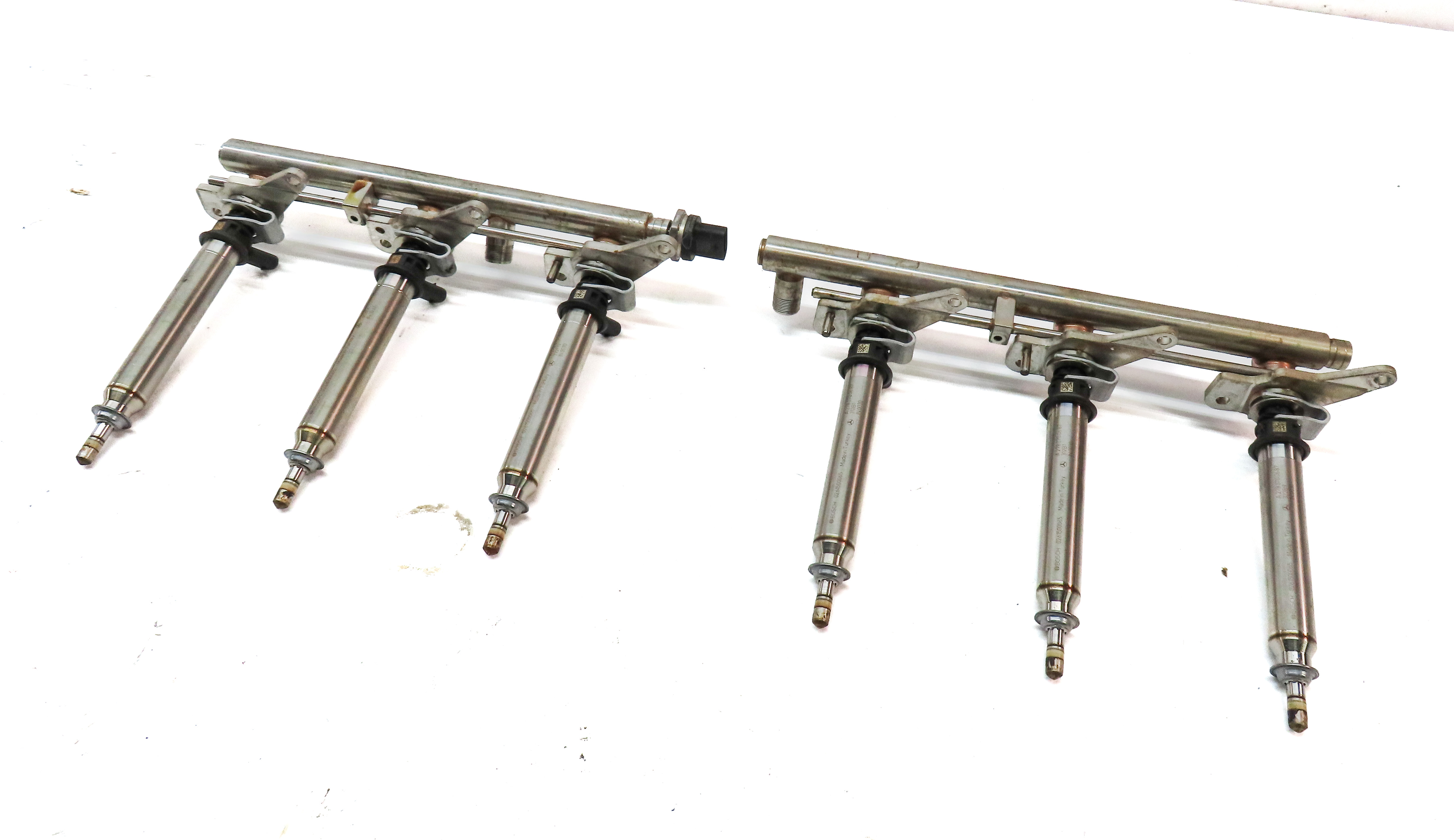 2016 MERCEDES GLE350 (W166) 3.5L (276.955) ENGINE FUEL INJECTOR SET 6 w/ RAILS — exact item pictured
